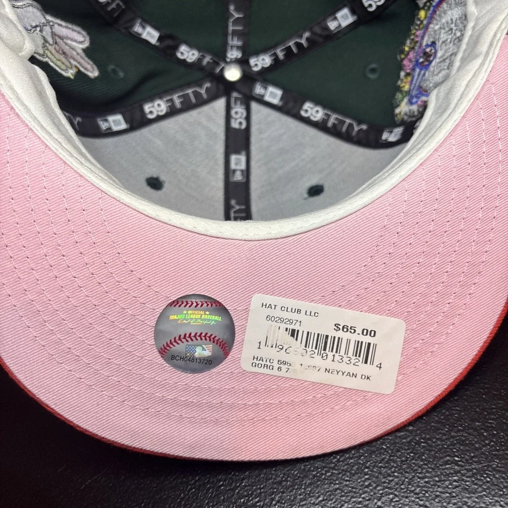 Jae Tips New Era collab Yankee, Green crown, Orange Brim, Pink UV size 6 7/8 kid